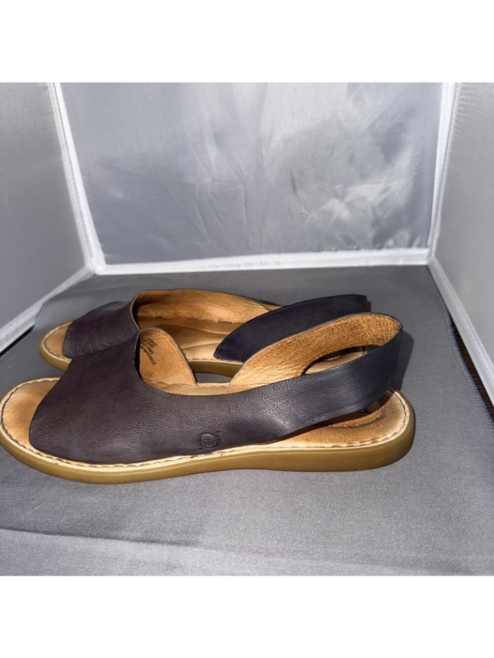 Born Women's Inlet Sling Back Sandal Dark Brown Espresso Shade Leather Size 10M - Picture 4 of 7